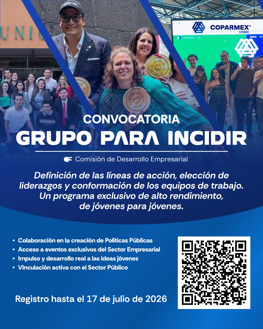 Cartel de la convocatoria Grupo para Incidir