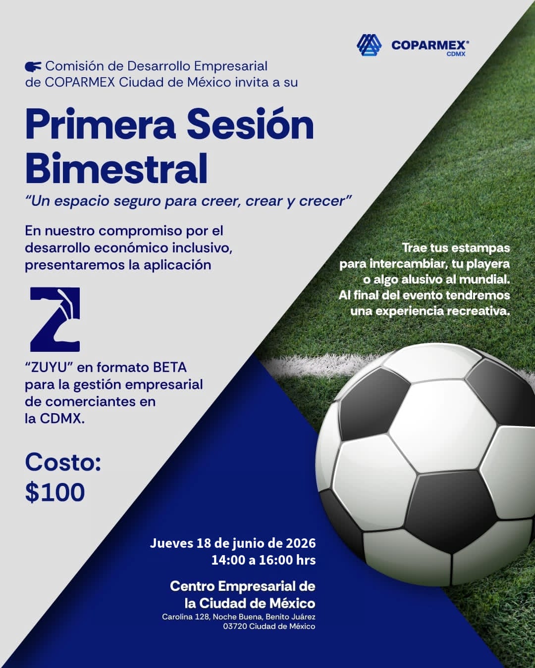 Cartel de la Primera Sesi&oacute;n Bimestral de la Comisi&oacute;n de Desarrollo Empresarial